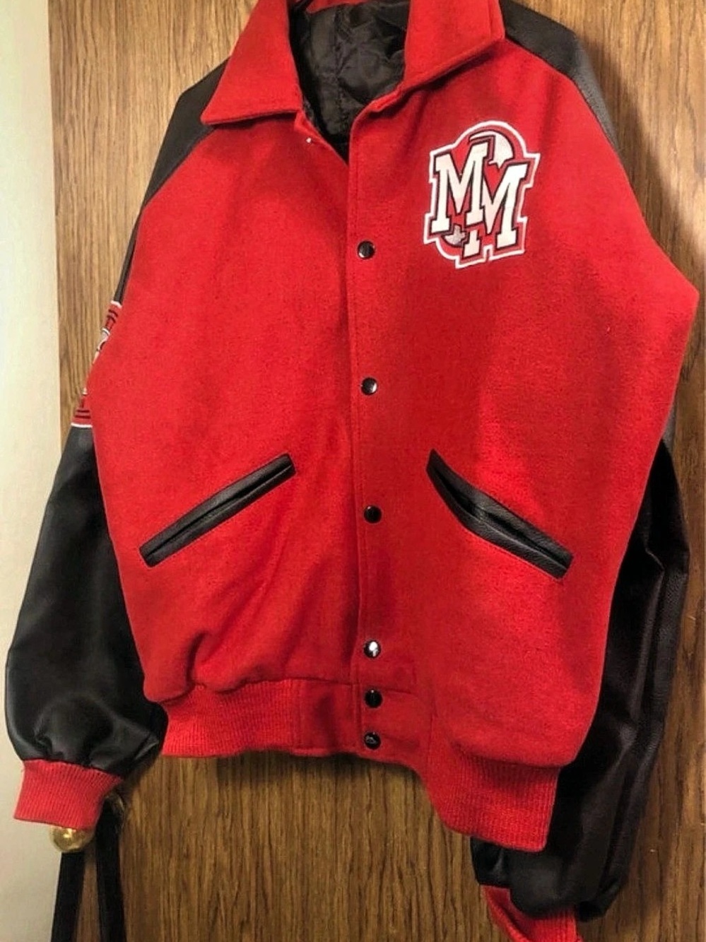 Disney Vintage Mickey Mouse 1928 Varsity Jacket Red & Black